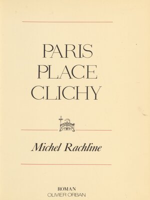 cover image of Paris-Place Clichy